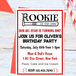 Rookie des Jahres Geburtstag, der einen Jungen zum Einladung