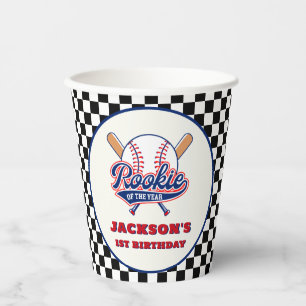 Rookie des Jahres Personalisiert Baseball Geburtst Pappbecher