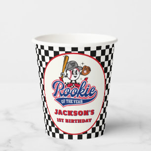 Rookie des Jahres Personalisiert Baseball Geburtst Pappbecher