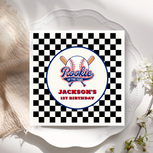 Rookie des Jahres Personalisiert Baseball Geburtst Serviette