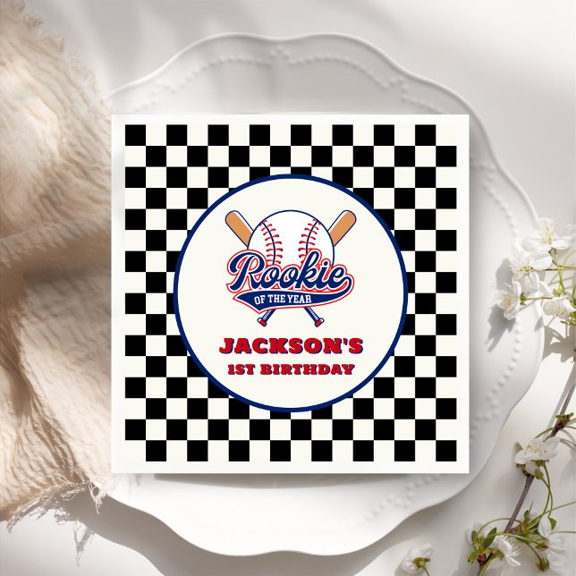 Rookie des Jahres Personalisiert Baseball Geburtst Serviette (Von Creator hochgeladen)