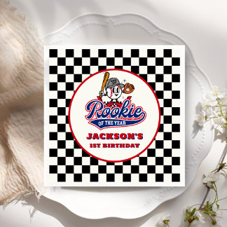 Rookie des Jahres Personalisiert Baseball Geburtst Serviette