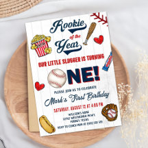 Rookie des Jahres Vintag Baseball 1. Geburtstag