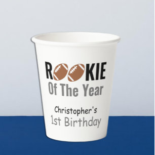 Rookie-Fußball 1. Geburtstag Pappbecher