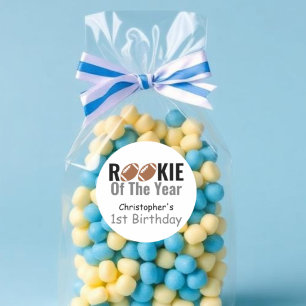 Rookie-Fußball 1. Geburtstag Runder Aufkleber