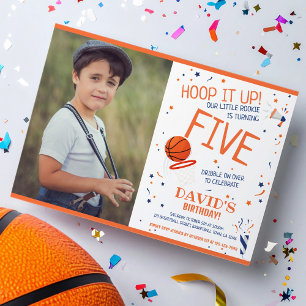 Rookie Hoop It Up Basketball Foto Geburtstag Einladung