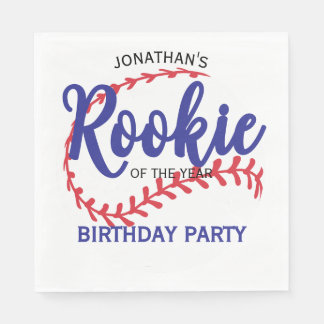 Rookie of the Year 1. Geburtstag Baseball Serviette