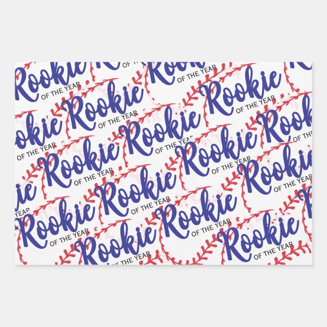 Rookie of the Year 1st Bday Baseball Geschenkpapier Set (Vorderseite 3)