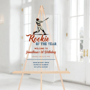 Rookie of the Year Baseball 1. Geburtstag Willkomm Acrylschild