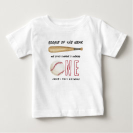 Rookie of the Year Baseball 1. Geburtstagsfeier Baby T-shirt
