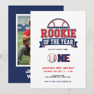 Rookie of the Year Baseball 1. Geburtstagsfeier Einladung