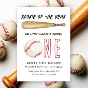 Rookie of the Year Baseball 1. Geburtstagsfeier Einladung