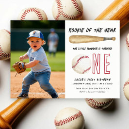 Rookie of the Year Baseball 1. Geburtstagsfeier Einladung