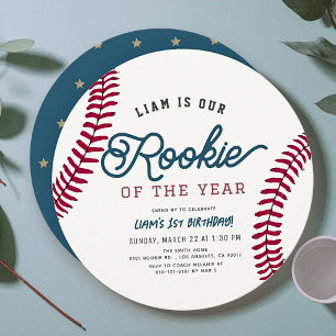 Rookie of the Year Baseball 1. Geburtstagskreis Einladung