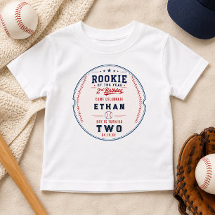 Rookie of the Year Baseball 2. Geburtstag Kinder Baby T-shirt