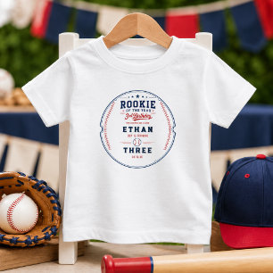 Rookie of the Year Baseball 3. Geburtstagsfeier Baby T-shirt