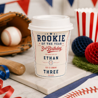 Rookie of the Year Baseball 3. Geburtstagsfeier Pappbecher