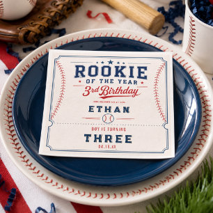 Rookie of the Year Baseball 3. Geburtstagsfeier Serviette