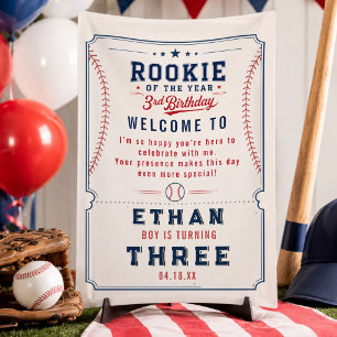 Rookie of the Year Baseball 3. Geburtstagsticket Banner