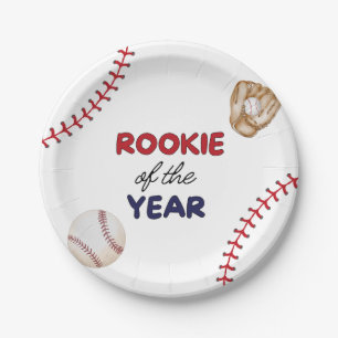 Rookie Of The Year Baseball-Design Geburtstagsfeie Pappteller