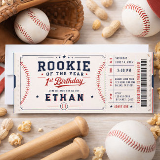 Rookie of the Year Baseball-Foto  1. Geburtstag Einladung