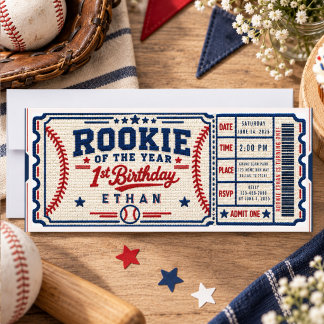 Rookie of the Year Baseball-Foto 1. Geburtstag Einladung