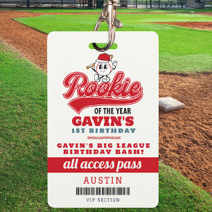 Rookie Of The Year Baseball Geburtstagsfeier Mitge Ausweis