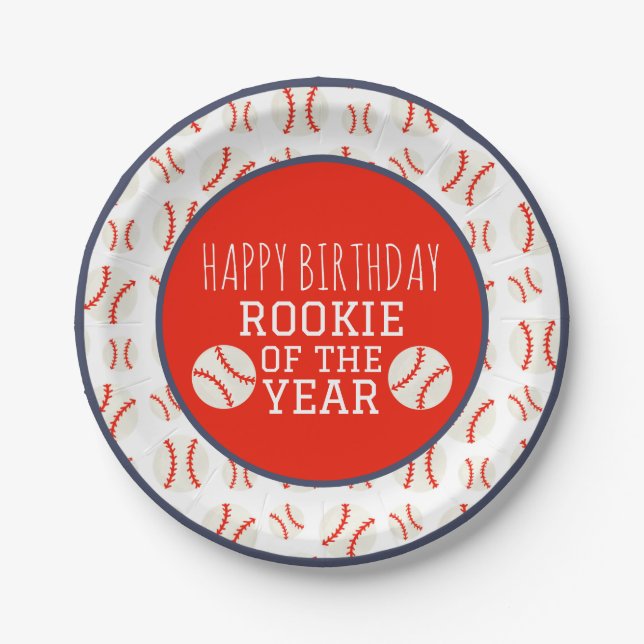 Rookie of the Year Baseball-Papierteller Pappteller (Vorderseite)