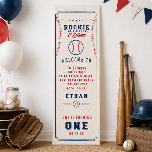 Rookie of the Year Baseball-Ticket 1. Geburtstag Banner
