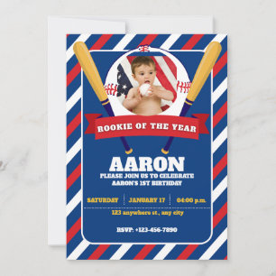 Rookie of the Year Foto Kinderparty Einladung