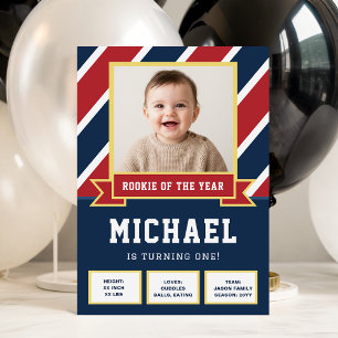 Rookie Of The Year Kinderfoto Fußball 1. Geburtsta Einladung