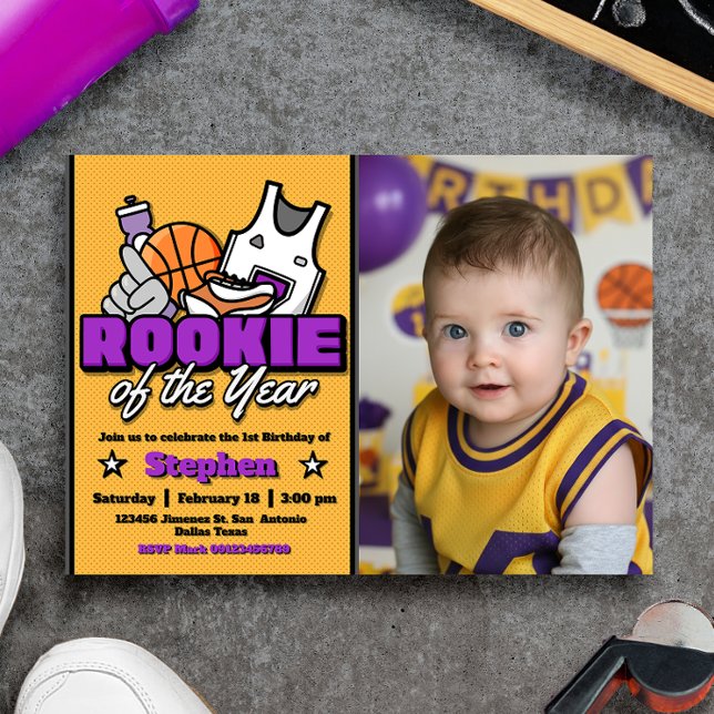 Rookie of the Year with Photo Landscape Einladung (Rookie of the Year with Photo Landscape Invitation)