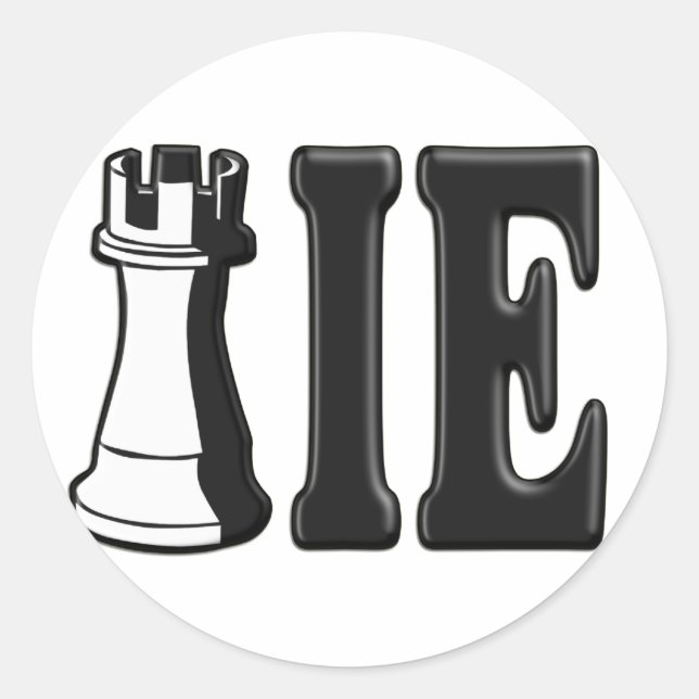 ROOKIE (Rook Chess Piece + ie) Runder Aufkleber (Vorderseite)