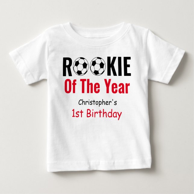 Rookie Soccer 1. Geburtstag Baby T-shirt (Vorderseite)
