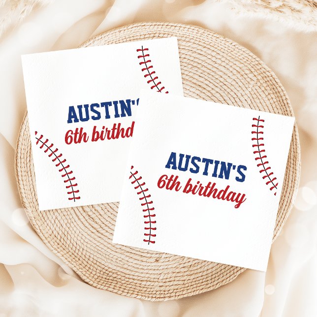 Rookie Year Baseball Birthday Napkins Serviette (Von Creator hochgeladen)