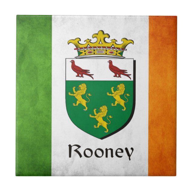 Rooney Irish Flag Fliese (Vorderseite)