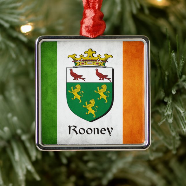 Rooney Irish Flag Ornament Aus Metall (Baum)