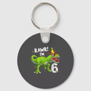 Roooar ich bin 6 6. Geburtstag T-Rex Dinosaurier L Schlüsselanhänger