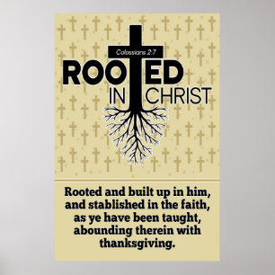 Rooot in Christus Kolossians 2:7 Bibelstudium Vers Poster