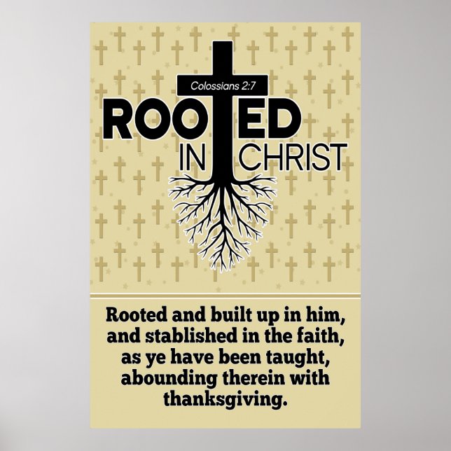 Rooot in Christus Kolossians 2:7 Bibelstudium Vers Poster (Vorne)