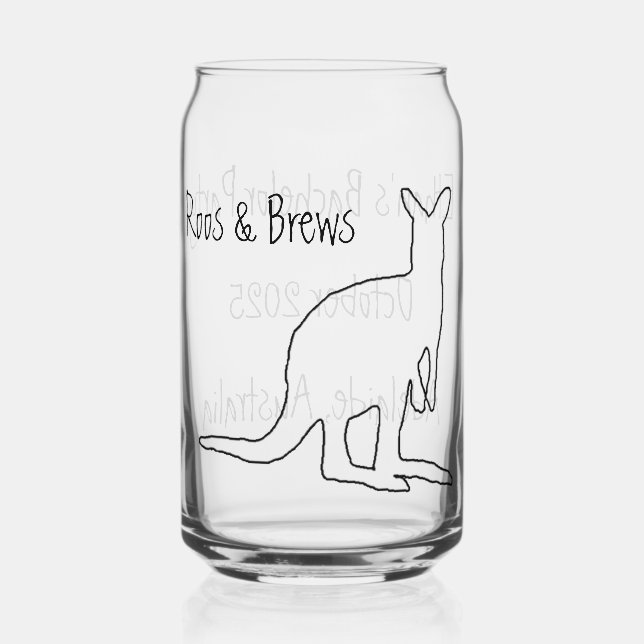 Roos & Brews Stag Party Glass Dosenglas (Vorderseite)