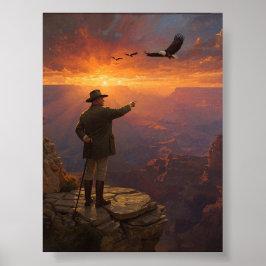 Roosevelt am Grand Canyon Poster