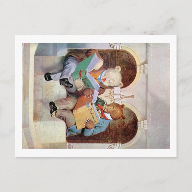 Roosevelt Bears an der öffentlichen Bibliothek Postkarte (Vorderseite)