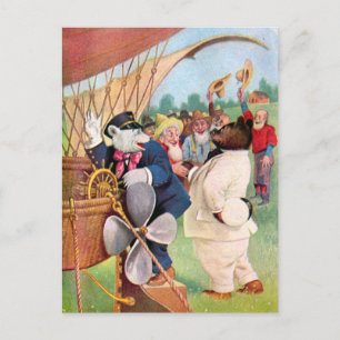 Roosevelt Bears Fly in Hot Air Ballon Postkarte