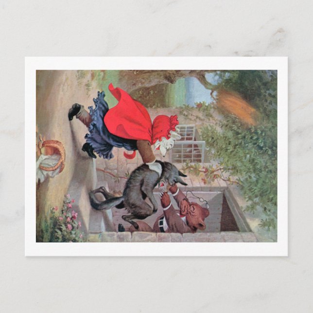 Roosevelt Bears spielen Kleine Red Riding Hood Postkarte (Vorderseite)