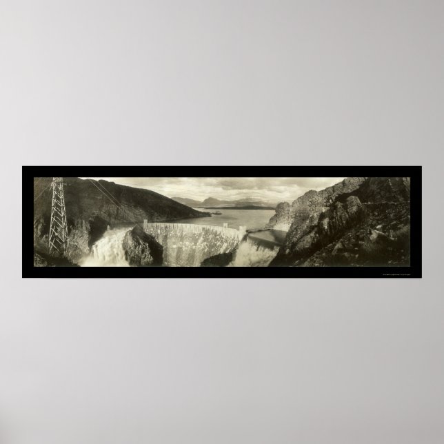 Roosevelt Dam Overflow Foto 1916 Poster (Vorne)