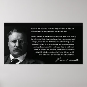 ROOSEVELT MAN IN ARENA SPEECH POSTER