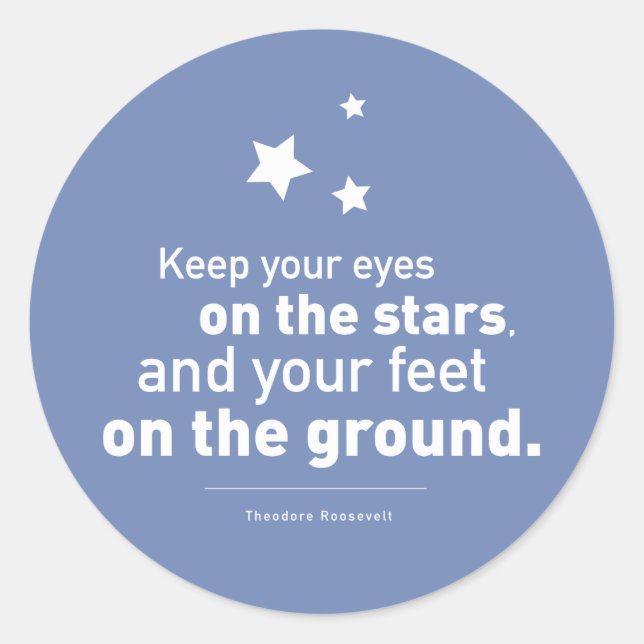 Roosevelt Quote Feet Star 20xstickers CUSTOM FARBE Runder Aufkleber (Vorderseite)
