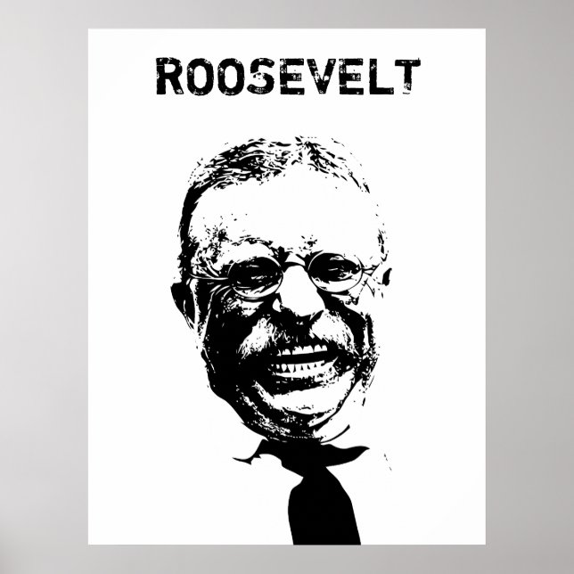 Roosevelt — Schwarz und Weiß Poster (Vorne)