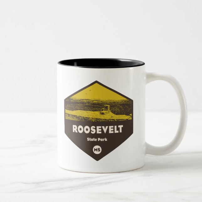 Roosevelt Staat Park Mississippi Zweifarbige Tasse (Rechts)